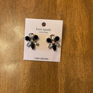 Kate Spade Black and Silver Flower Earrings